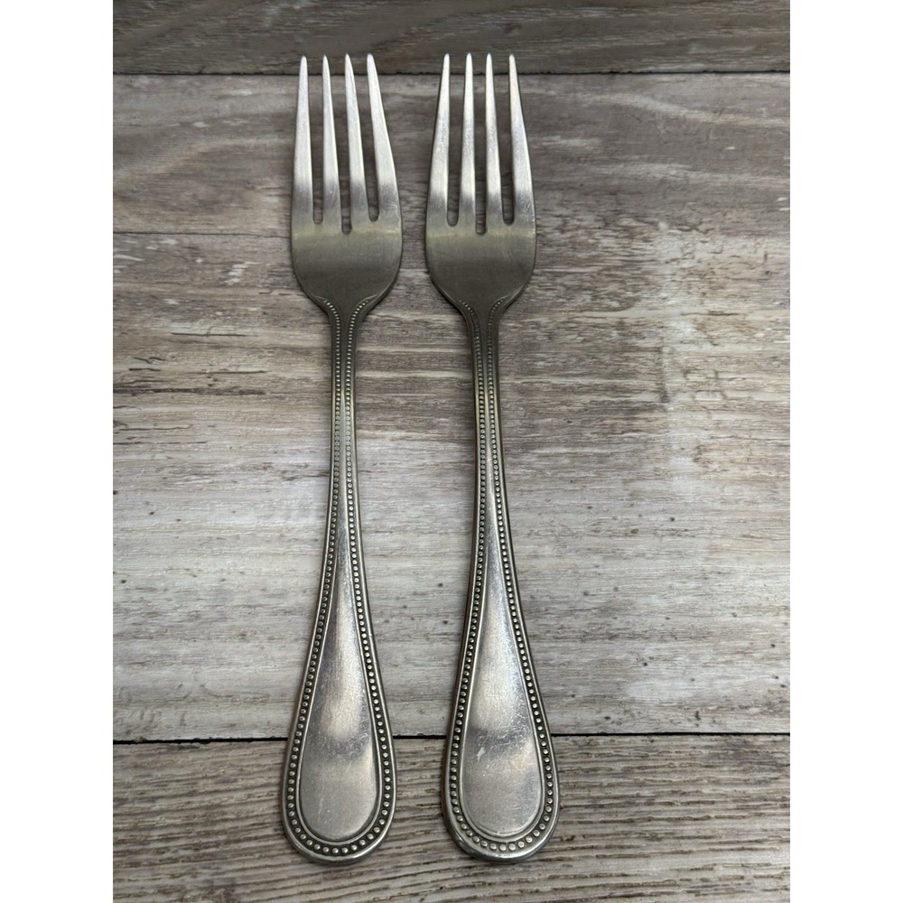 Towle Stainless BEADED ANTIQUE Set of 2 Salad Forks Germany 18/8 Stainless - Picture 1 of 4
